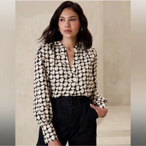 Women’s Banana Republic volume sleeve v-neck blouse